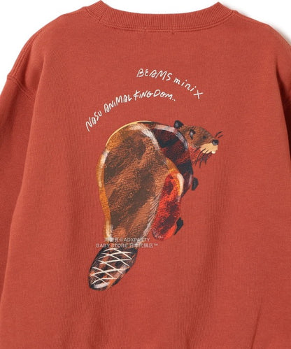 日本童裝 BEAMS mini 【COLLABORATION】那須どうぶつ王国 動物屁屁印花衛衣 90-150cm 男童款/女童款 秋冬季 TOPS