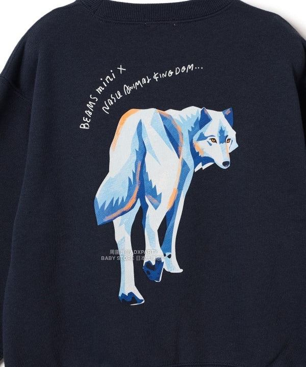 日本童裝 BEAMS mini 【COLLABORATION】那須どうぶつ王国 動物屁屁印花衛衣 90-150cm 男童款/女童款 秋冬季 TOPS