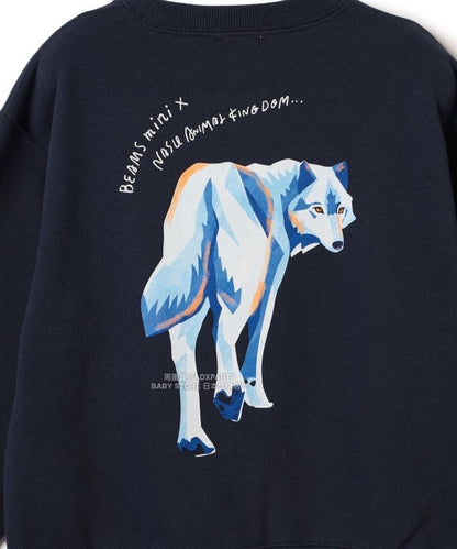 日本童裝 BEAMS mini 【COLLABORATION】那須どうぶつ王国 動物屁屁印花衛衣 90-150cm 男童款/女童款 秋冬季 TOPS