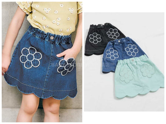 日本童裝 apres les cours 花花口袋短裙 80-140cm 女童款 夏季 SKIRTS