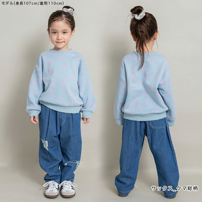 日本童裝 Branshes 抓毛印花衛衣 100-150cm 女童款 冬季 TOPS