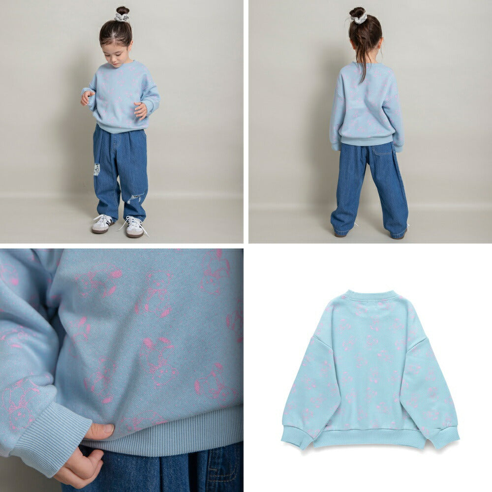 日本童裝 Branshes 抓毛印花衛衣 100-150cm 女童款 冬季 TOPS