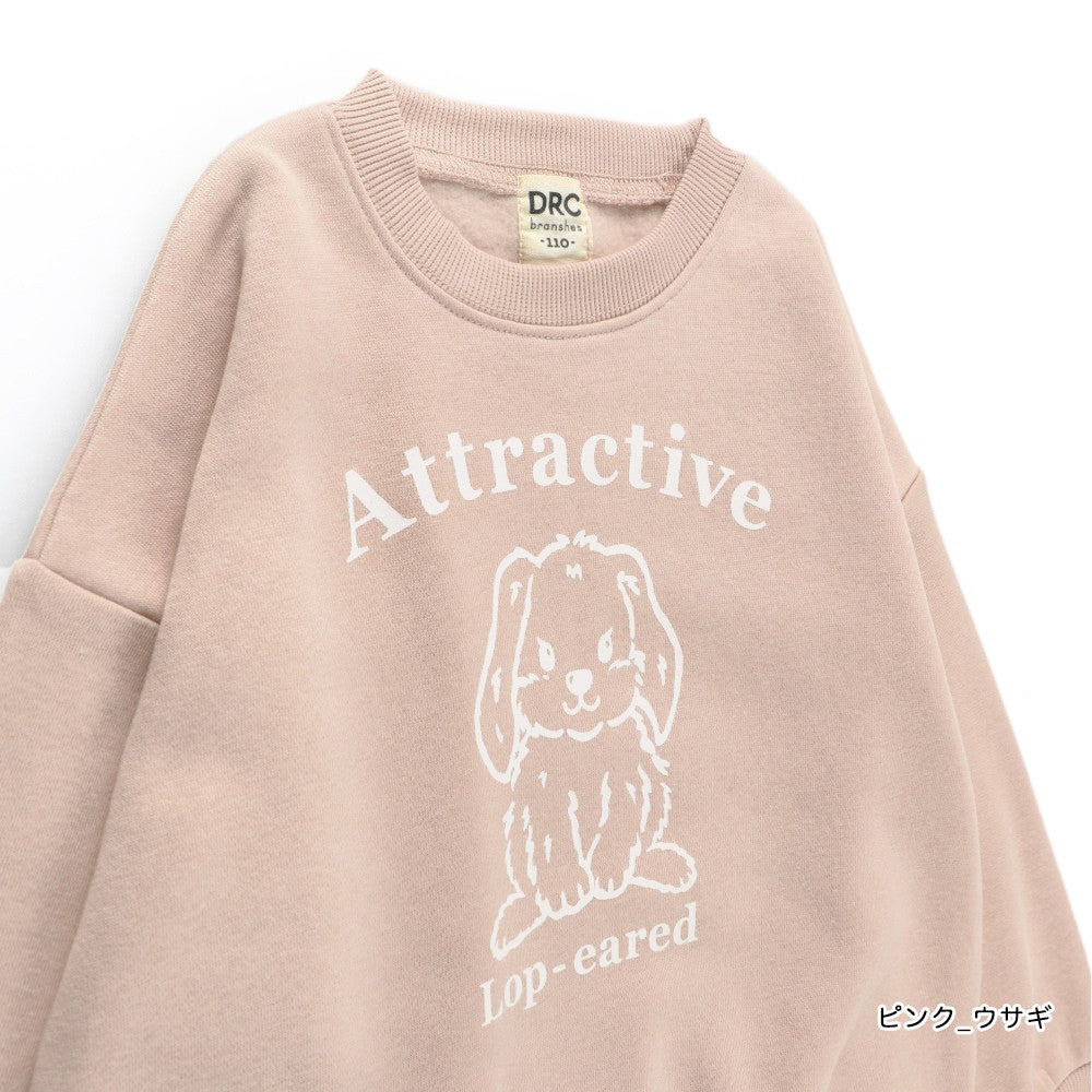 日本童裝 Branshes 抓毛印花衛衣 100-150cm 女童款 冬季 TOPS