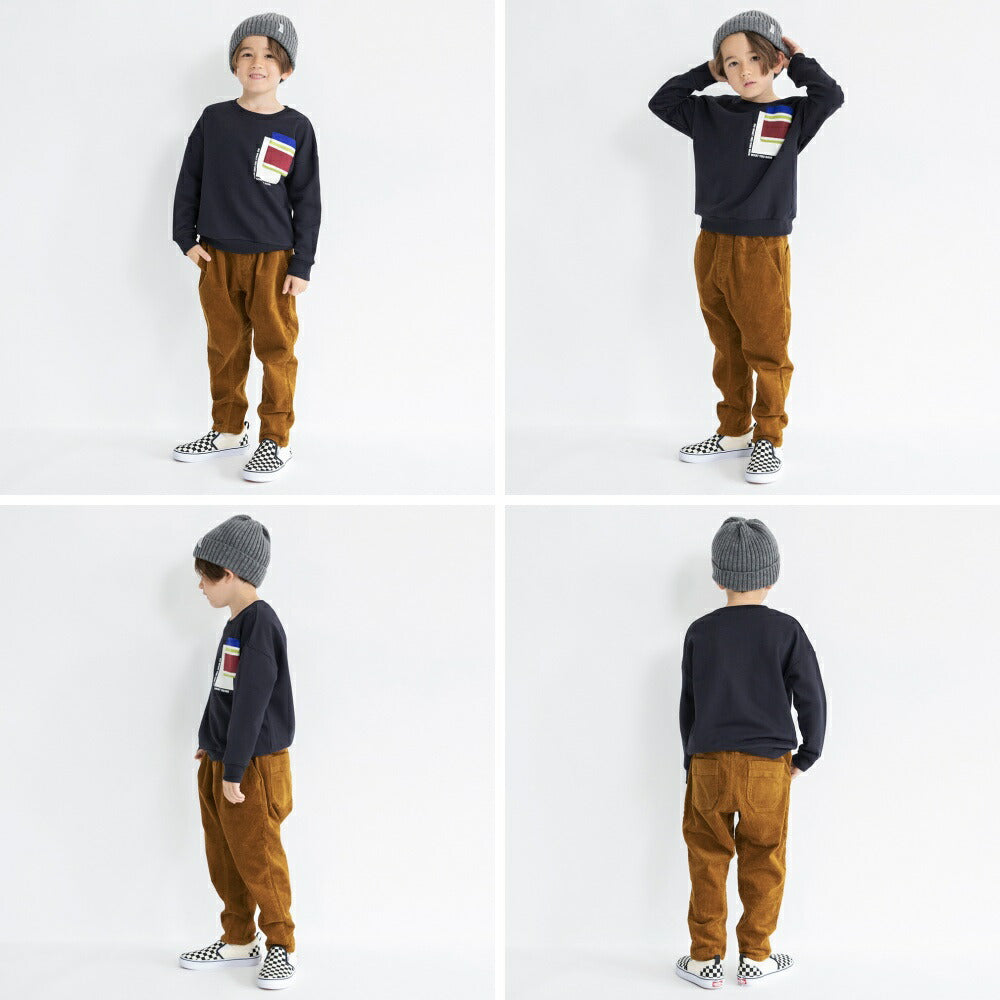 日本童裝 Branshes 燈芯絨園丁舒適長褲 80-150cm 男童款 冬季 PANTS