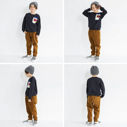 日本童裝 Branshes 燈芯絨園丁舒適長褲 80-150cm 男童款 冬季 PANTS