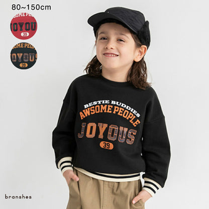 日本童裝 Branshes 標誌貼花衛衣 80-150cm 男童款 冬季 TOPS 聖誕紅/新年紅