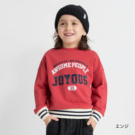 日本童裝 Branshes 標誌貼花衛衣 80-150cm 男童款 冬季 TOPS 聖誕紅/新年紅