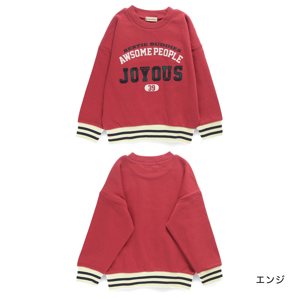 日本童裝 Branshes 標誌貼花衛衣 80-150cm 男童款 冬季 TOPS 聖誕紅/新年紅