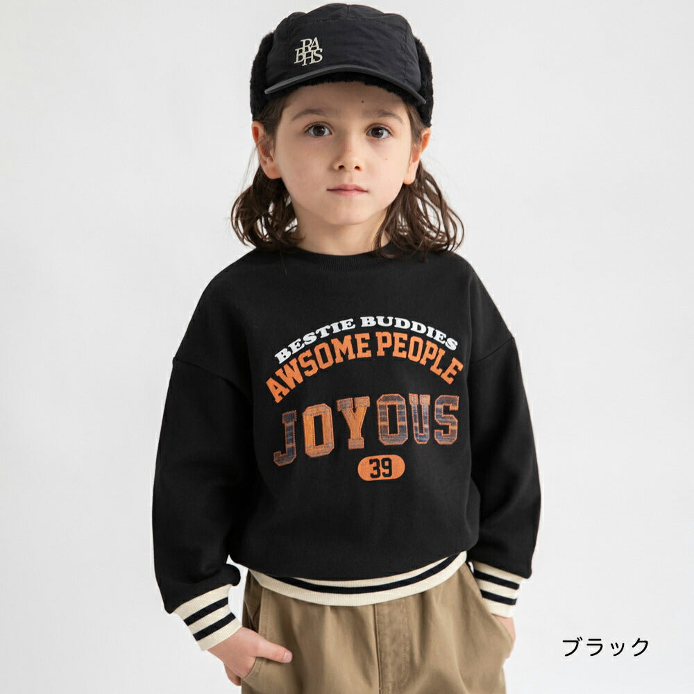 日本童裝 Branshes 標誌貼花衛衣 80-150cm 男童款 冬季 TOPS 聖誕紅/新年紅