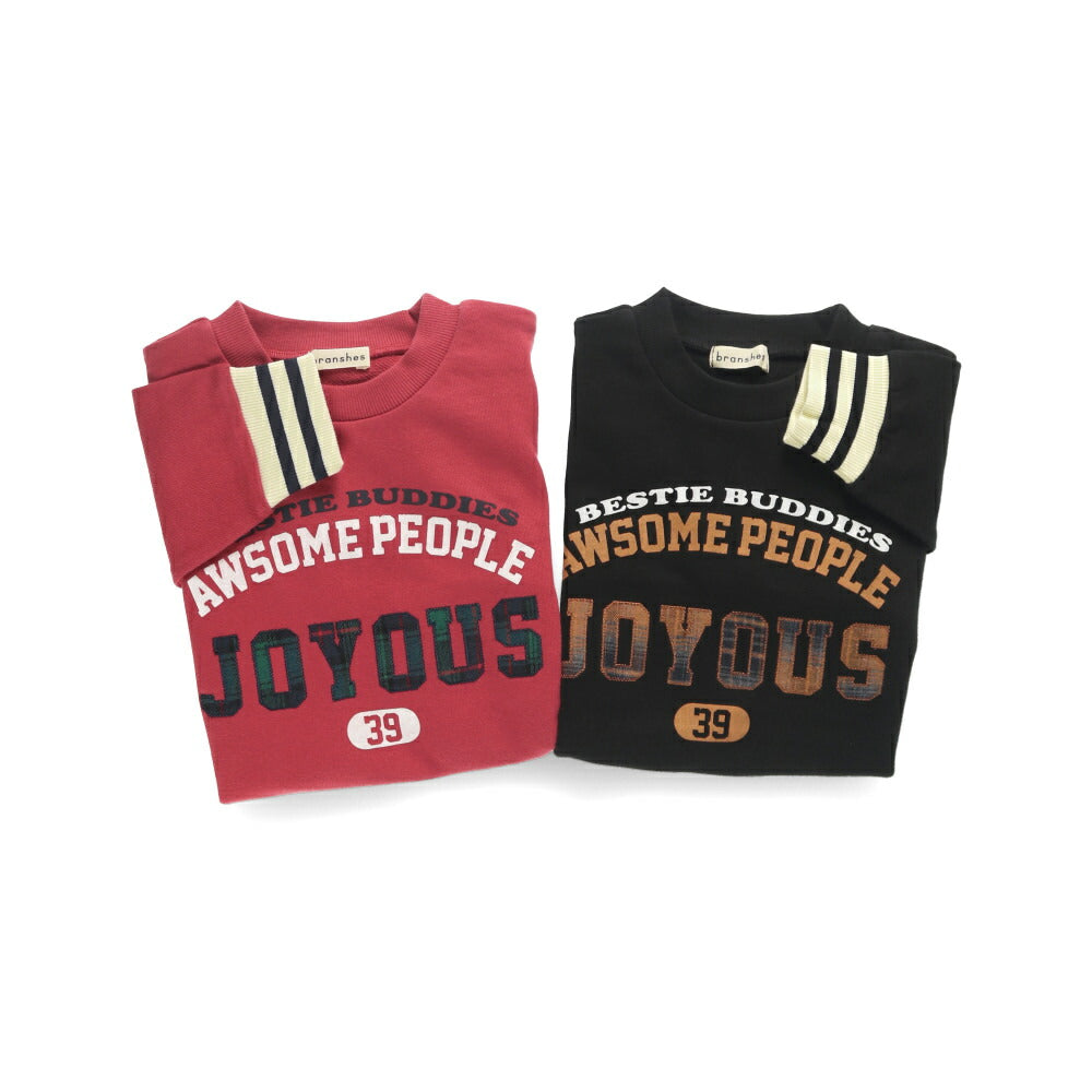 日本童裝 Branshes 標誌貼花衛衣 80-150cm 男童款 冬季 TOPS 聖誕紅/新年紅