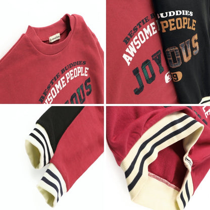 日本童裝 Branshes 標誌貼花衛衣 80-150cm 男童款 冬季 TOPS 聖誕紅/新年紅