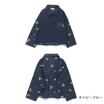 日本童裝 Branshes 碎花刺繡長袖襯衫 80-150cm 男童款 冬季 TOPS