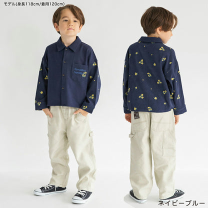 日本童裝 Branshes 碎花刺繡長袖襯衫 80-150cm 男童款 冬季 TOPS