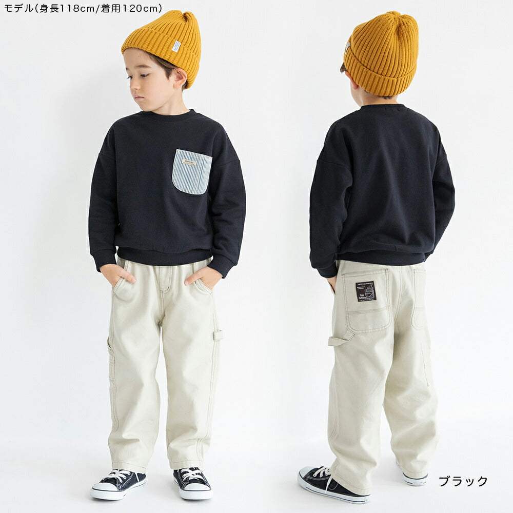 日本童裝 Branshes 牛仔口袋衛衣 80-160cm 男童款 冬季 TOPS