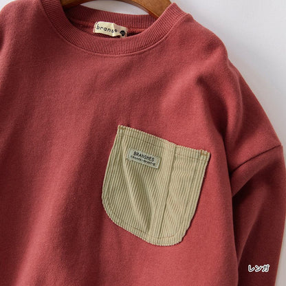 日本童裝 Branshes 牛仔口袋衛衣 80-160cm 男童款 冬季 TOPS