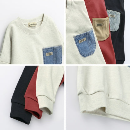 日本童裝 Branshes 牛仔口袋衛衣 80-160cm 男童款 冬季 TOPS