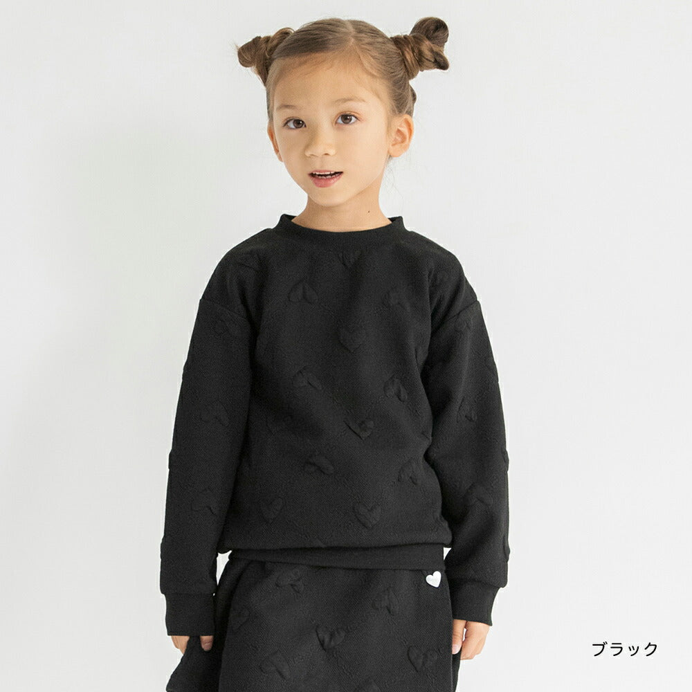 日本童裝 Branshes 心型提花蓬鬆衛衣 80-150cm 女童款 冬季 TOPS