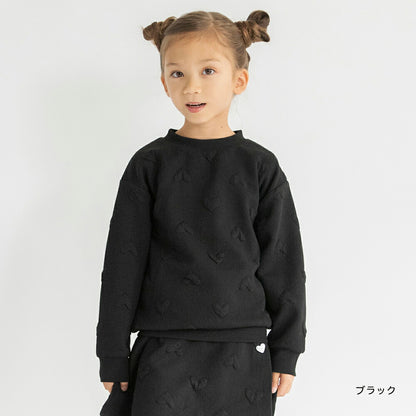 日本童裝 Branshes 心型提花蓬鬆衛衣 80-150cm 女童款 冬季 TOPS