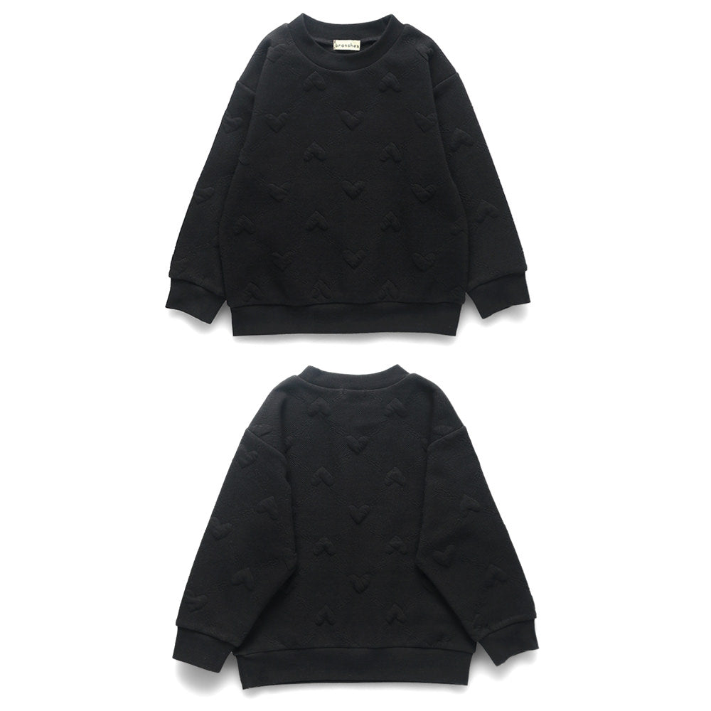 日本童裝 Branshes 心型提花蓬鬆衛衣 80-150cm 女童款 冬季 TOPS