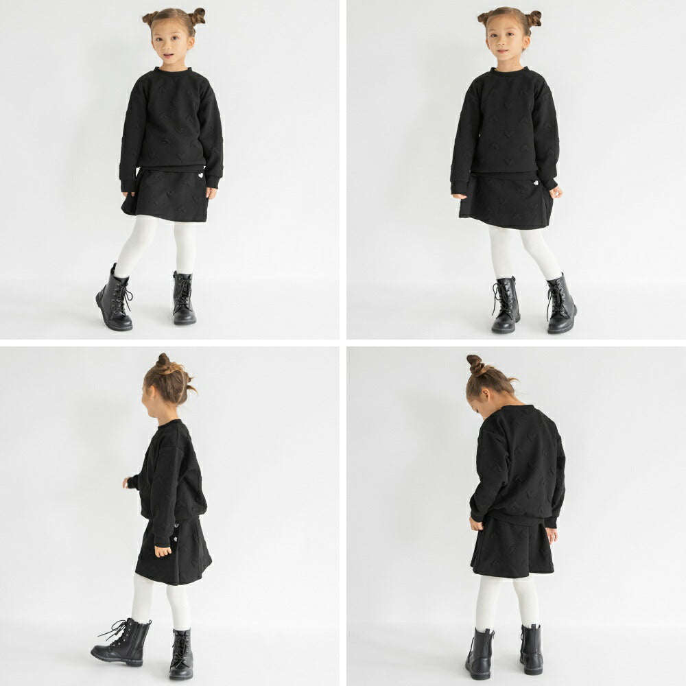 日本童裝 Branshes 心型提花蓬鬆衛衣 80-150cm 女童款 冬季 TOPS