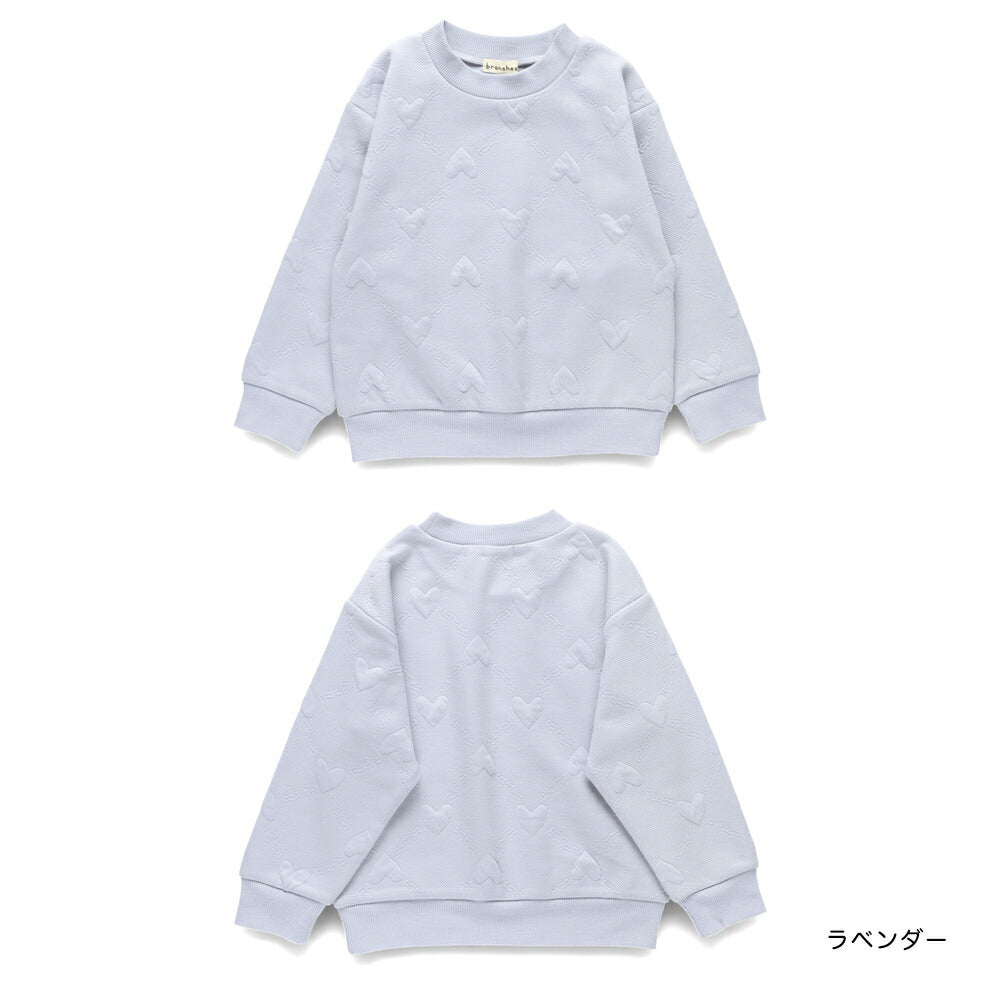 日本童裝 Branshes 心型提花蓬鬆衛衣 80-150cm 女童款 冬季 TOPS