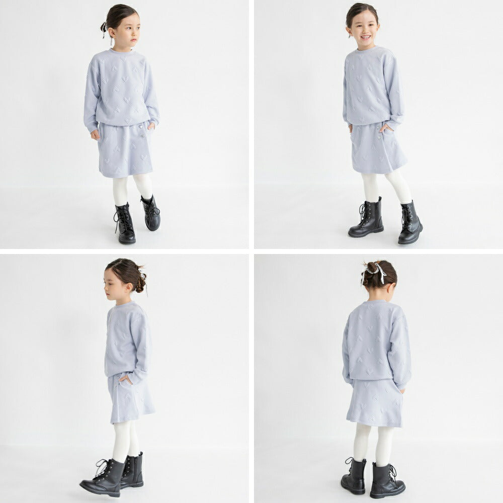 日本童裝 Branshes 心型提花蓬鬆衛衣 80-150cm 女童款 冬季 TOPS