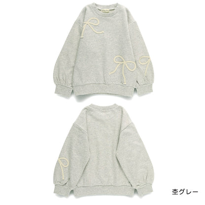 日本童裝 Branshes 緞帶刺繡衛衣 80-150cm 女童款 冬季 TOPS