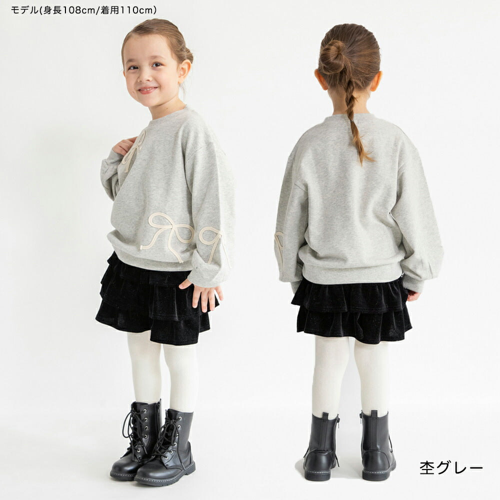 日本童裝 Branshes 緞帶刺繡衛衣 80-150cm 女童款 冬季 TOPS