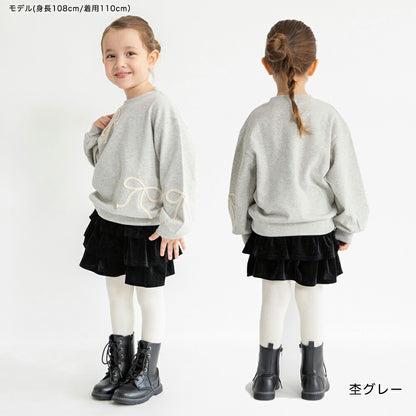 日本童裝 Branshes 緞帶刺繡衛衣 80-150cm 女童款 冬季 TOPS