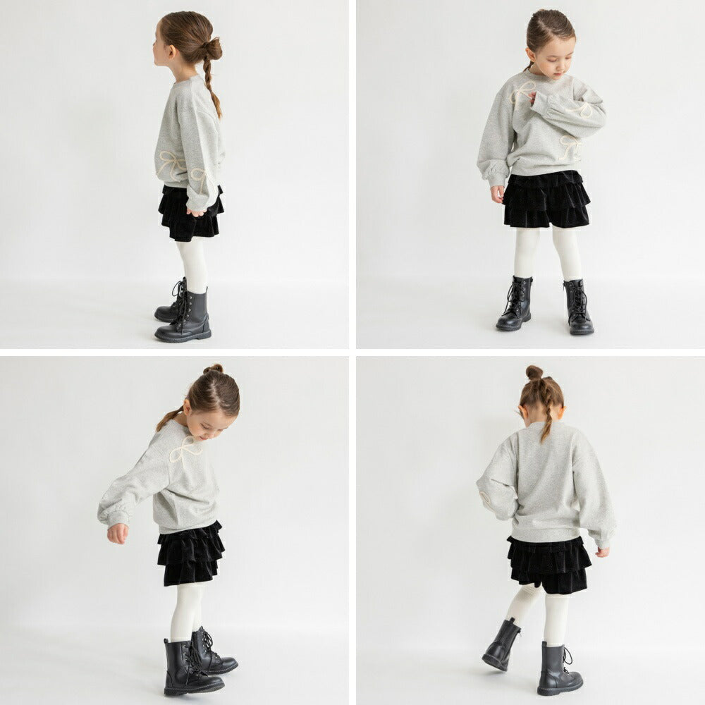 日本童裝 Branshes 緞帶刺繡衛衣 80-150cm 女童款 冬季 TOPS