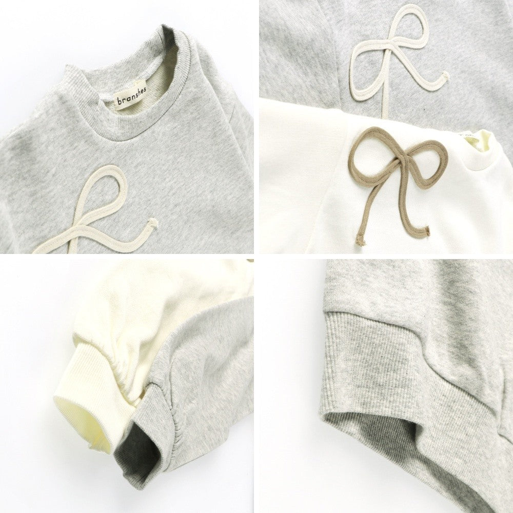 日本童裝 Branshes 緞帶刺繡衛衣 80-150cm 女童款 冬季 TOPS