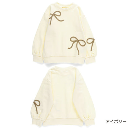 日本童裝 Branshes 緞帶刺繡衛衣 80-150cm 女童款 冬季 TOPS