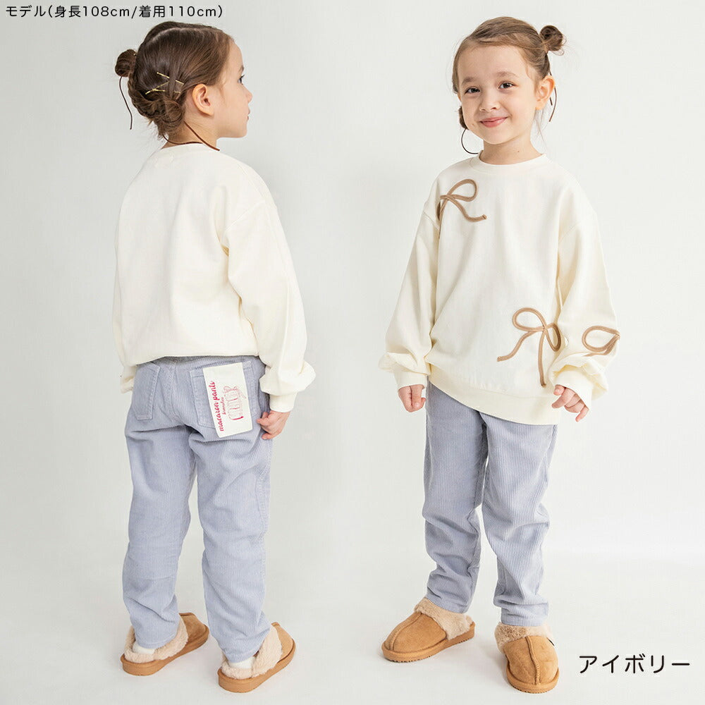 日本童裝 Branshes 緞帶刺繡衛衣 80-150cm 女童款 冬季 TOPS