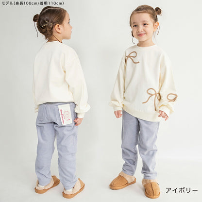 日本童裝 Branshes 緞帶刺繡衛衣 80-150cm 女童款 冬季 TOPS