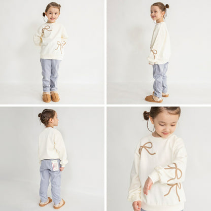 日本童裝 Branshes 緞帶刺繡衛衣 80-150cm 女童款 冬季 TOPS