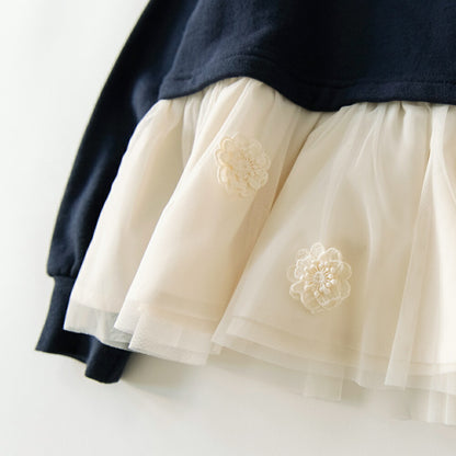 日本童裝 Branshes 網紗拼接衛衣 80-130cm 女童款 冬季 TOPS