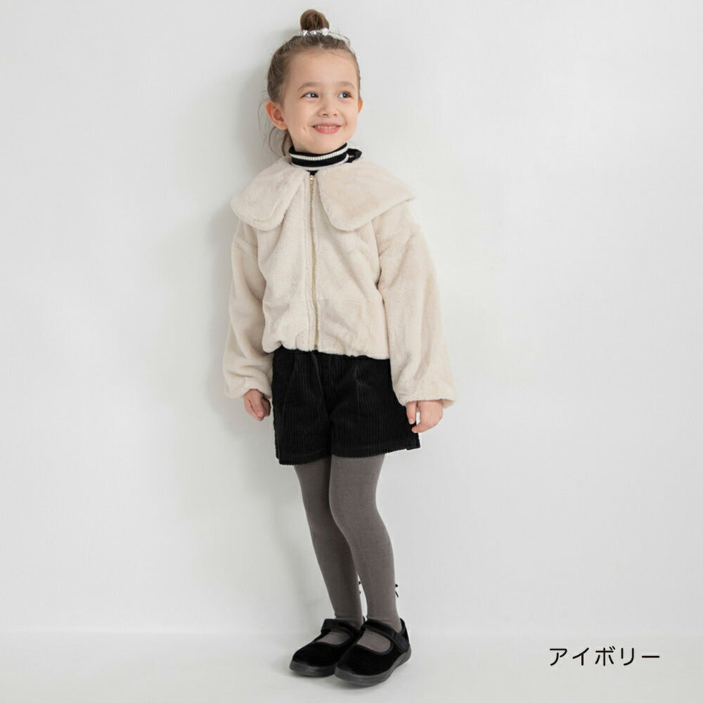 日本童裝 Branshes 毛毛翻領外套 90-150cm 女童款 冬季 OUTERWEAR