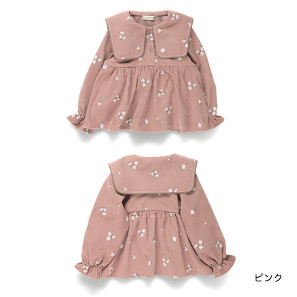 日本童裝 Branshes 桂花刺繡襯衫 80-150cm 女童款 冬季 TOPS