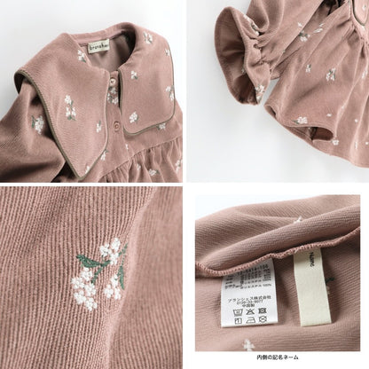 日本童裝 Branshes 桂花刺繡襯衫 80-150cm 女童款 冬季 TOPS
