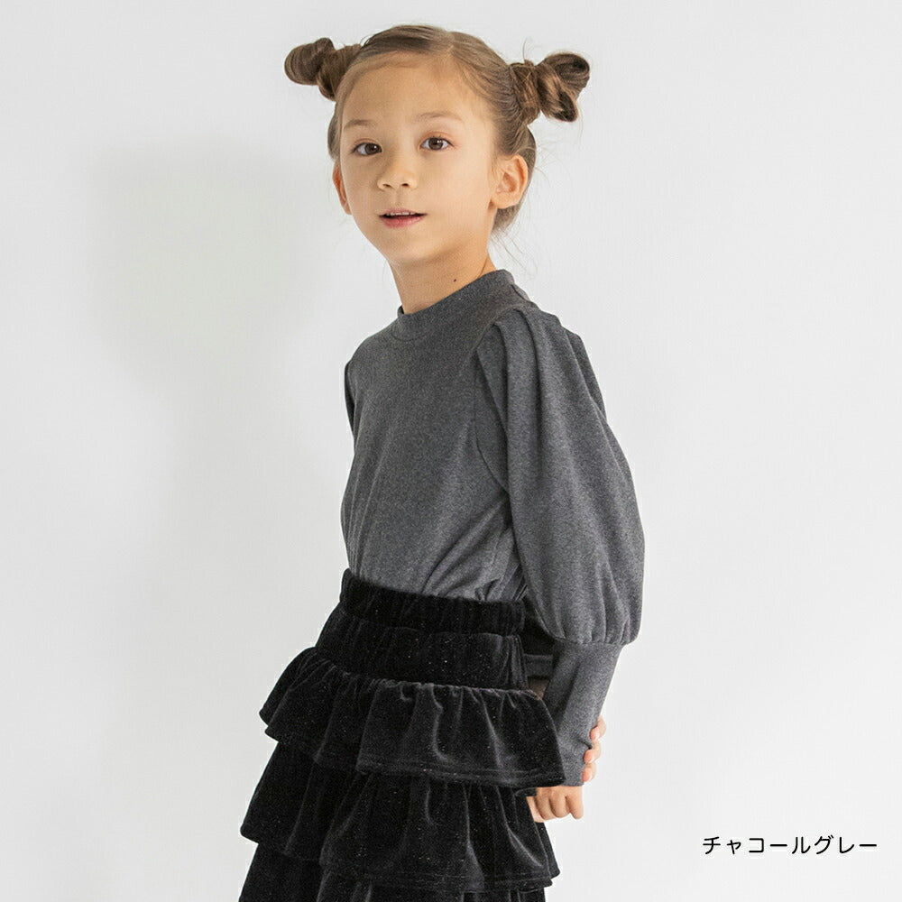 日本童裝 Branshes 宮廷袖長袖上衣 80-150cm 女童款 冬季 TOPS