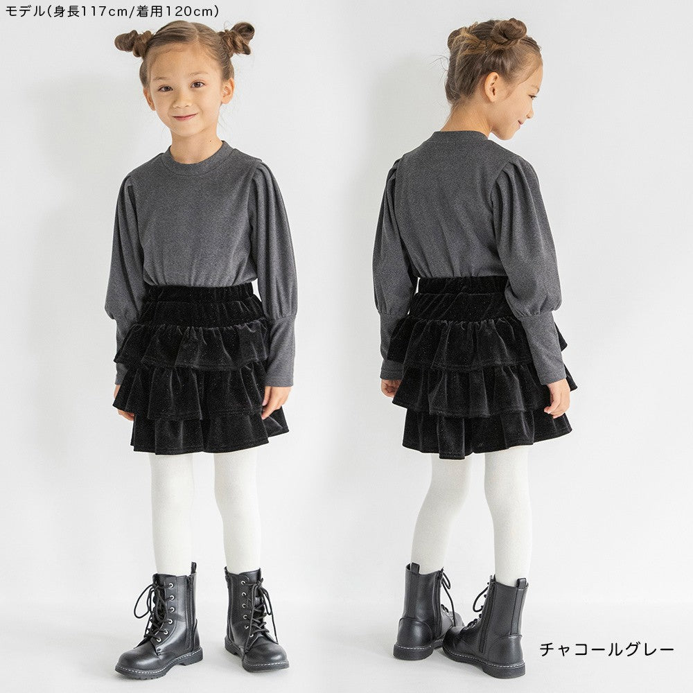 日本童裝 Branshes 宮廷袖長袖上衣 80-150cm 女童款 冬季 TOPS