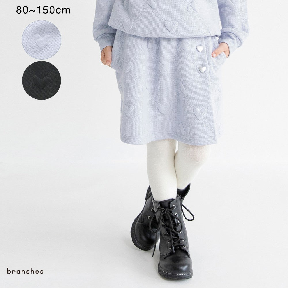 日本童裝 Branshes 心型提花蓬蓬短裙 80-150cm 女童款 冬季 SKIRTS