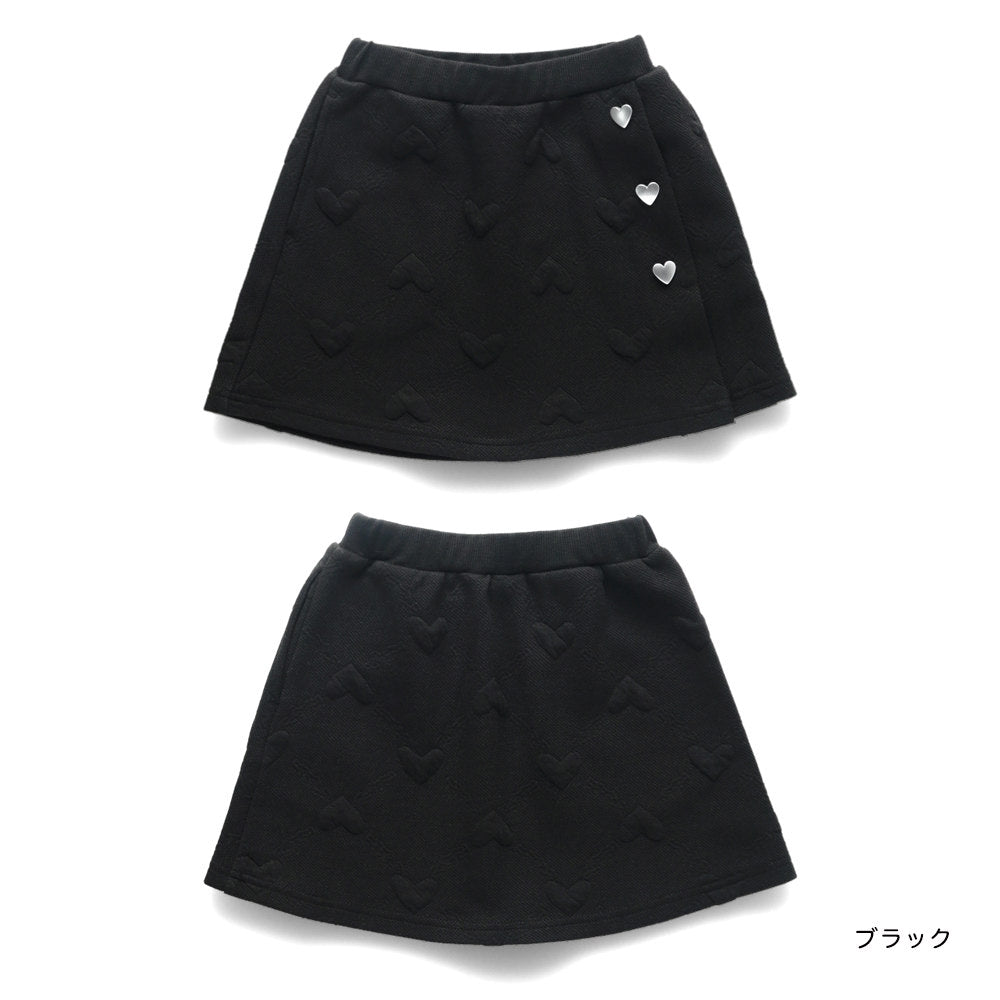 日本童裝 Branshes 心型提花蓬蓬短裙 80-150cm 女童款 冬季 SKIRTS