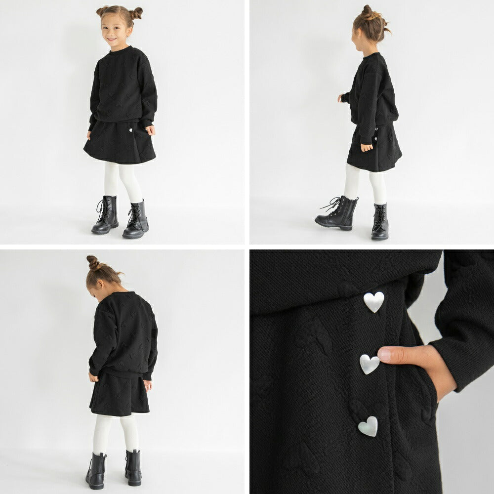 日本童裝 Branshes 心型提花蓬蓬短裙 80-150cm 女童款 冬季 SKIRTS