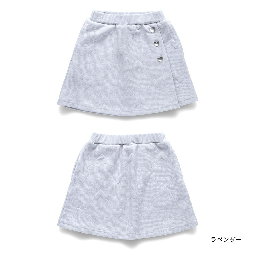日本童裝 Branshes 心型提花蓬蓬短裙 80-150cm 女童款 冬季 SKIRTS