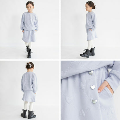 日本童裝 Branshes 心型提花蓬蓬短裙 80-150cm 女童款 冬季 SKIRTS