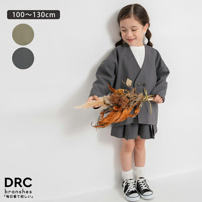 日本童裝 Branshes 圓領西裝外套+百摺裙褲套裝 100-130m 女童款 冬季 OUTERWEAR PANTS 面試/宴會/表演 兒童服飾