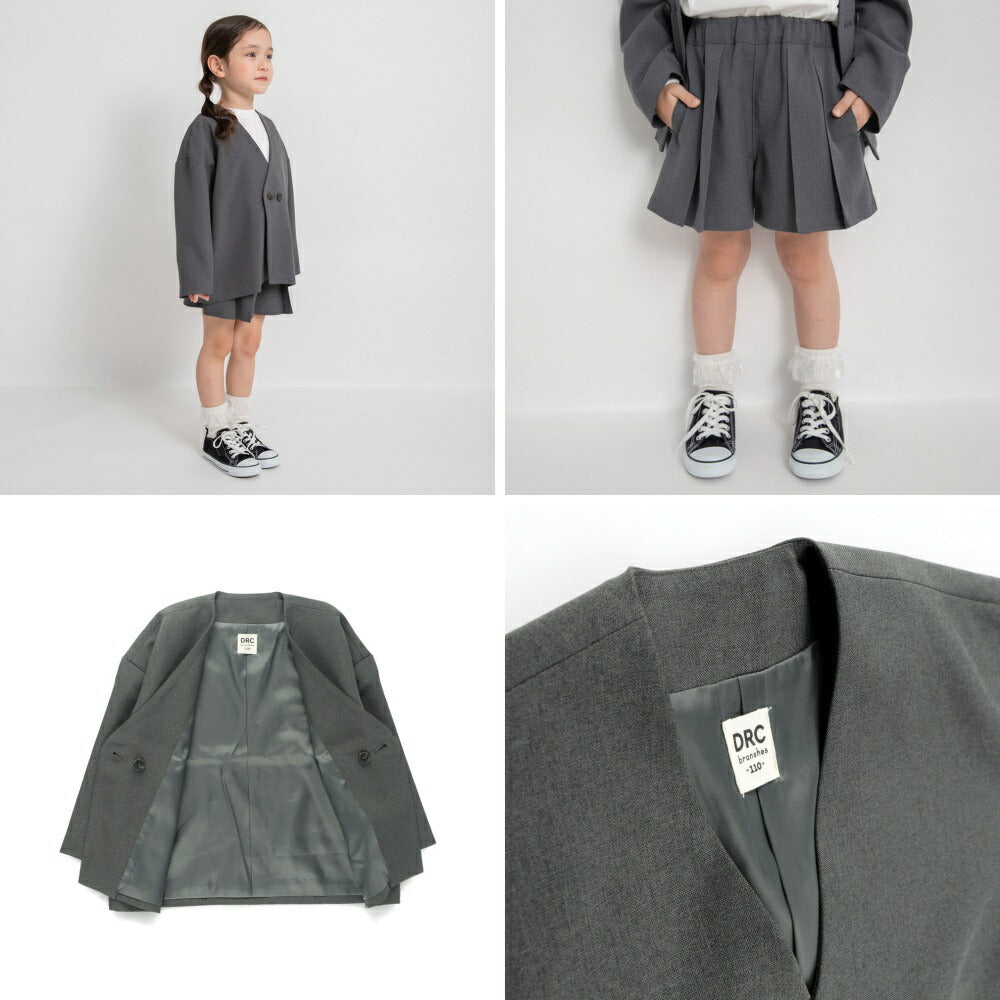 日本童裝 Branshes 圓領西裝外套+百摺裙褲套裝 100-130m 女童款 冬季 OUTERWEAR PANTS 面試/宴會/表演 兒童服飾