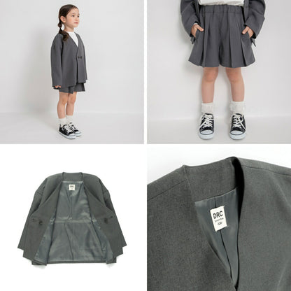 日本童裝 Branshes 圓領西裝外套+百摺裙褲套裝 100-130m 女童款 冬季 OUTERWEAR PANTS 面試/宴會/表演 兒童服飾