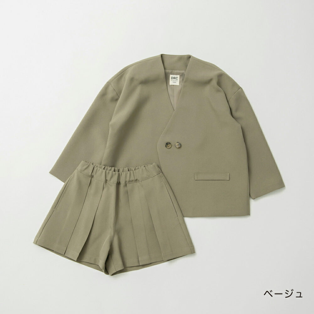 日本童裝 Branshes 圓領西裝外套+百摺裙褲套裝 100-130m 女童款 冬季 OUTERWEAR PANTS 面試/宴會/表演 兒童服飾